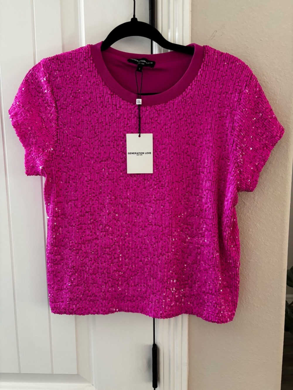 Generation Love Hot Pink Sequin Short Sleeve Tee